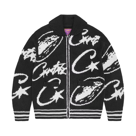 Suéter Corteiz Heavy Jacquard Knit Zip