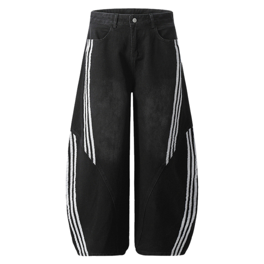 Calça Jeans Baggy "Striped"