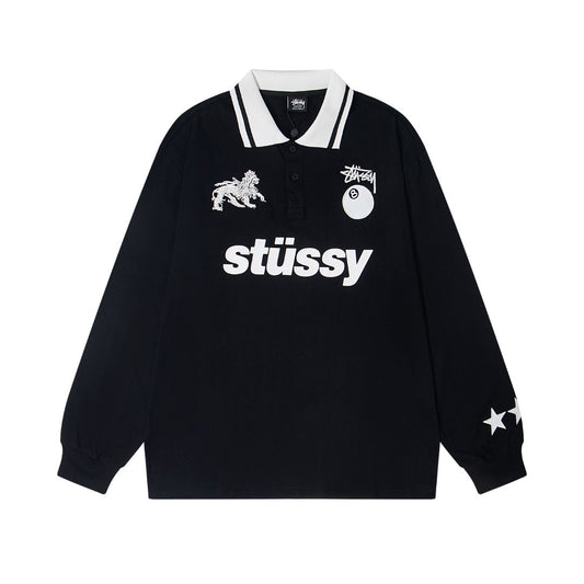 Long Sleeve Stussy Football Polo
