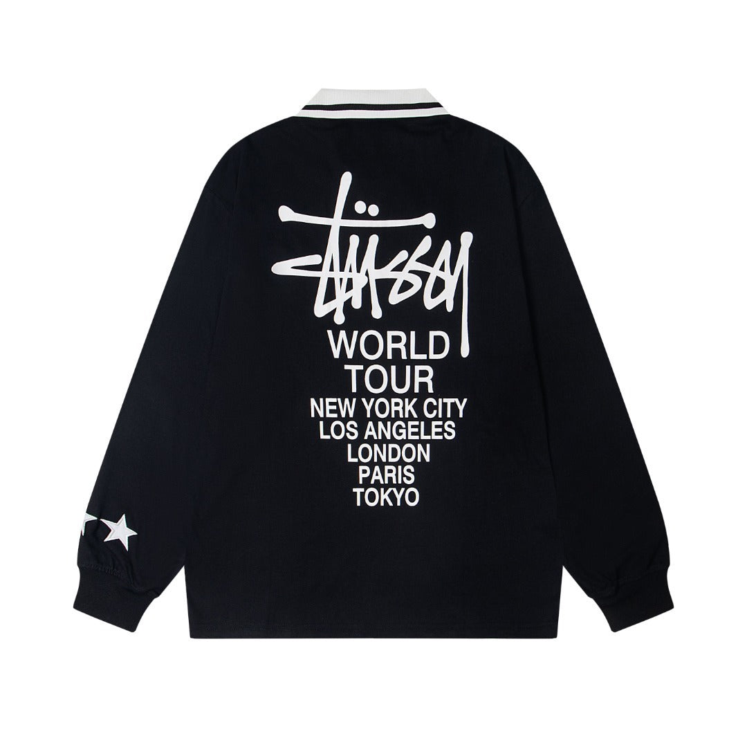 Long Sleeve Stussy Football Polo