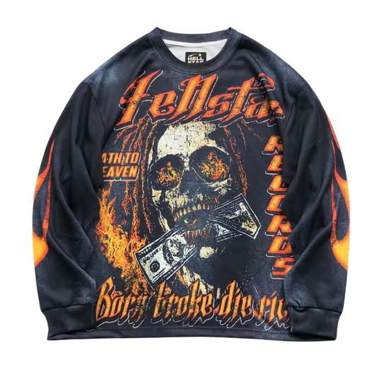 Long Sleeve Hellstar Born Broke Die Rich
