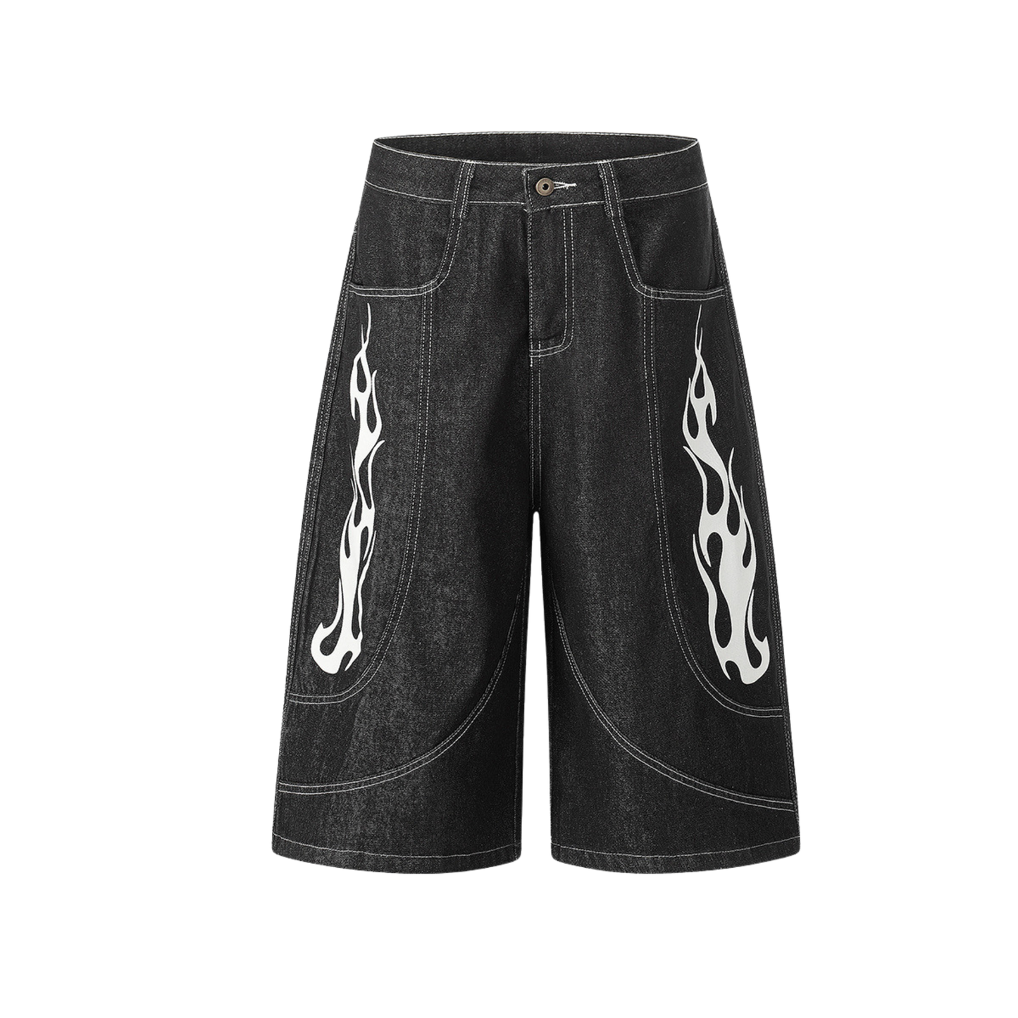 Bermuda "Flame Graphic" Denim