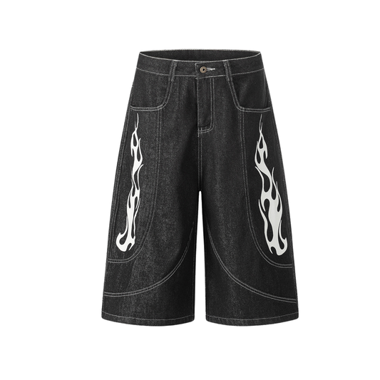 Bermuda "Flame Graphic" Denim