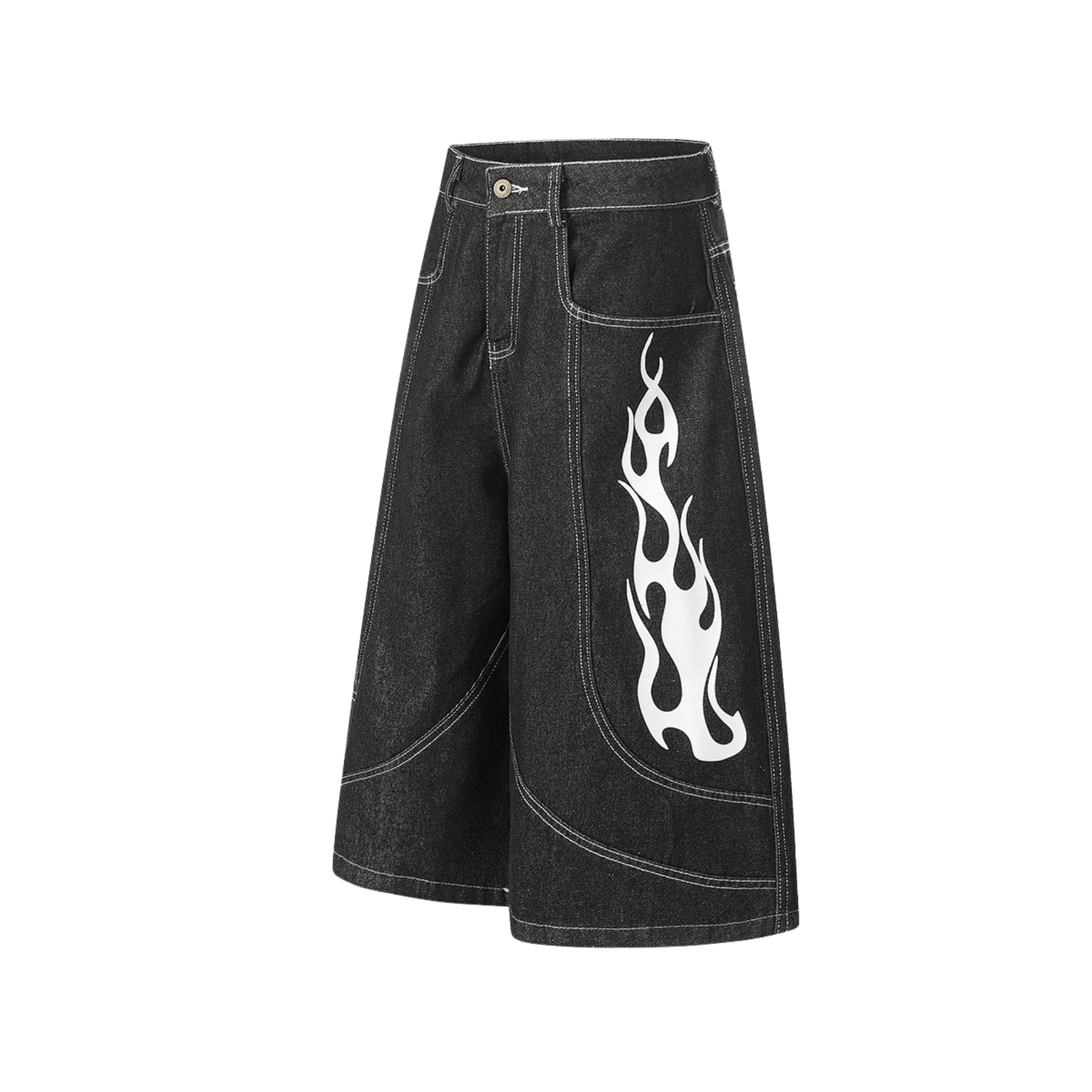 Bermuda "Flame Graphic" Denim